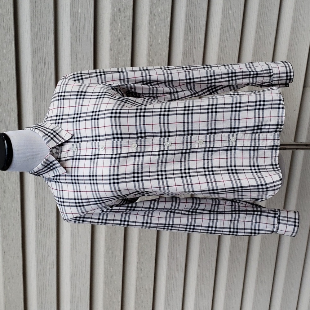 BURBERRY CHECK PLAID CLASSIC BUTTON-DOWN SHIRT